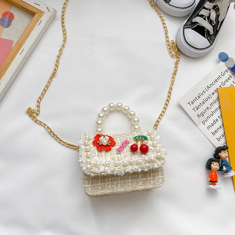 

Милые квадратные сумки на плечо с клапаном принцессы и кроликом для девочек, милая детская сумка с жемчужной ручкой сверху, милый детский клатч через плечо, кошелек для монет