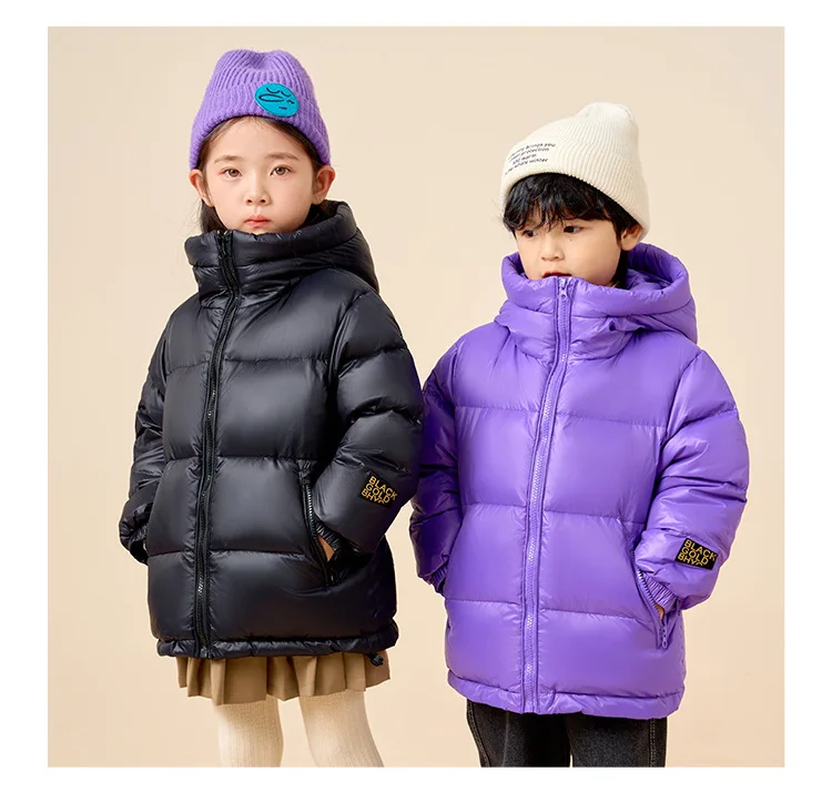 Herbst und Winter Neue Kinder-Daunenjacke Schwarz Gold Standard Eltern-Kind Weiße Entendaunen Verdickte Jacke für Jungen und Mädchen – Detail 14