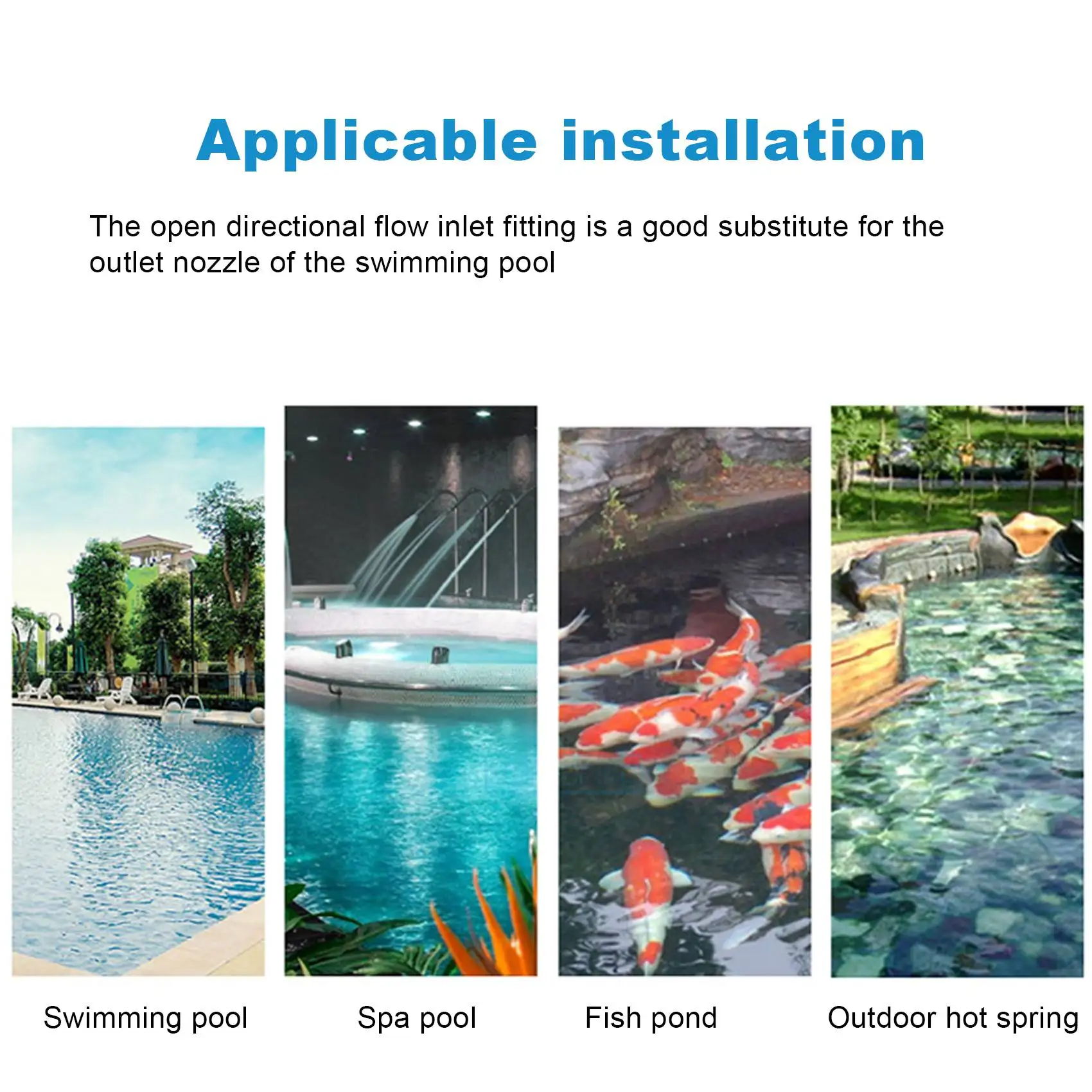 AT16 3/4 Inch Pool Jet Nozzles SP1419D Inlet Fitting Opening Water Directional Pool Return Fittings with 1-1/2 Inch