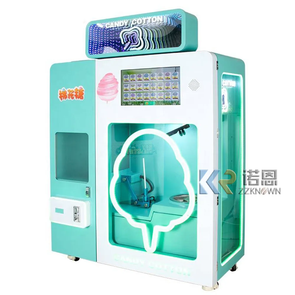 Multi-Language Electric Commercial Machine Professional Full Automatic Flower Cotton Candy Vending Making Machine Maker