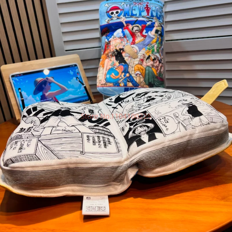 One Piece Book Shaped Base Openable Plush Pillow Japan Limited Luffy Zoro Anime Themed Decorative Cushion Anime Doll Toys Gifts Sneakatelier