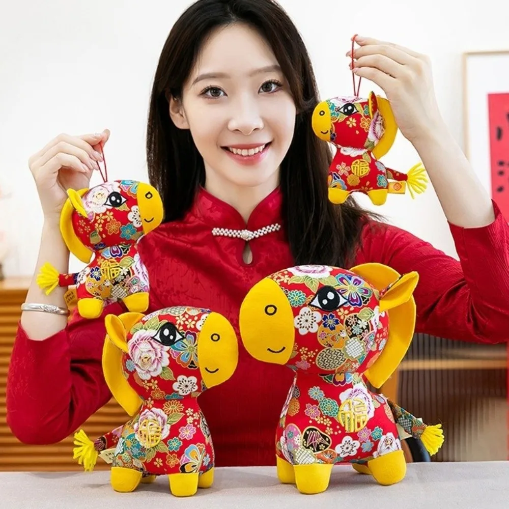 Chinese Style Horse Mascot Stuffed Animal Soft Fluffy Plush Horse Stuffed Animal Toy PP Cotton Collection