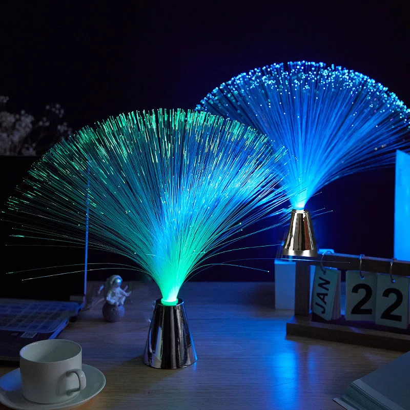 Multicolor LED Fiber Optic Lamp Light Interior Decoration Centerpiece Holiday Wedding Lamp LED Night Light Lamp For kids bedroom