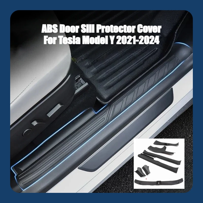 

Защитная крышка на порог из АБС-пластика для Tesla Model Y 21-24, порог багажника, наклейка на педаль, боковые коврики из ТПЭ, автомобильные аксессуары