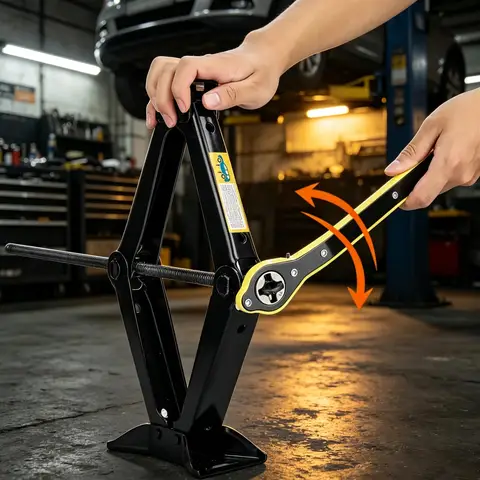 1.5T Manual Car Jack Foldable Lift Jack with Labor-saving Ratchet Wrench Auto Repair Lifting Tool for Car Tire Change