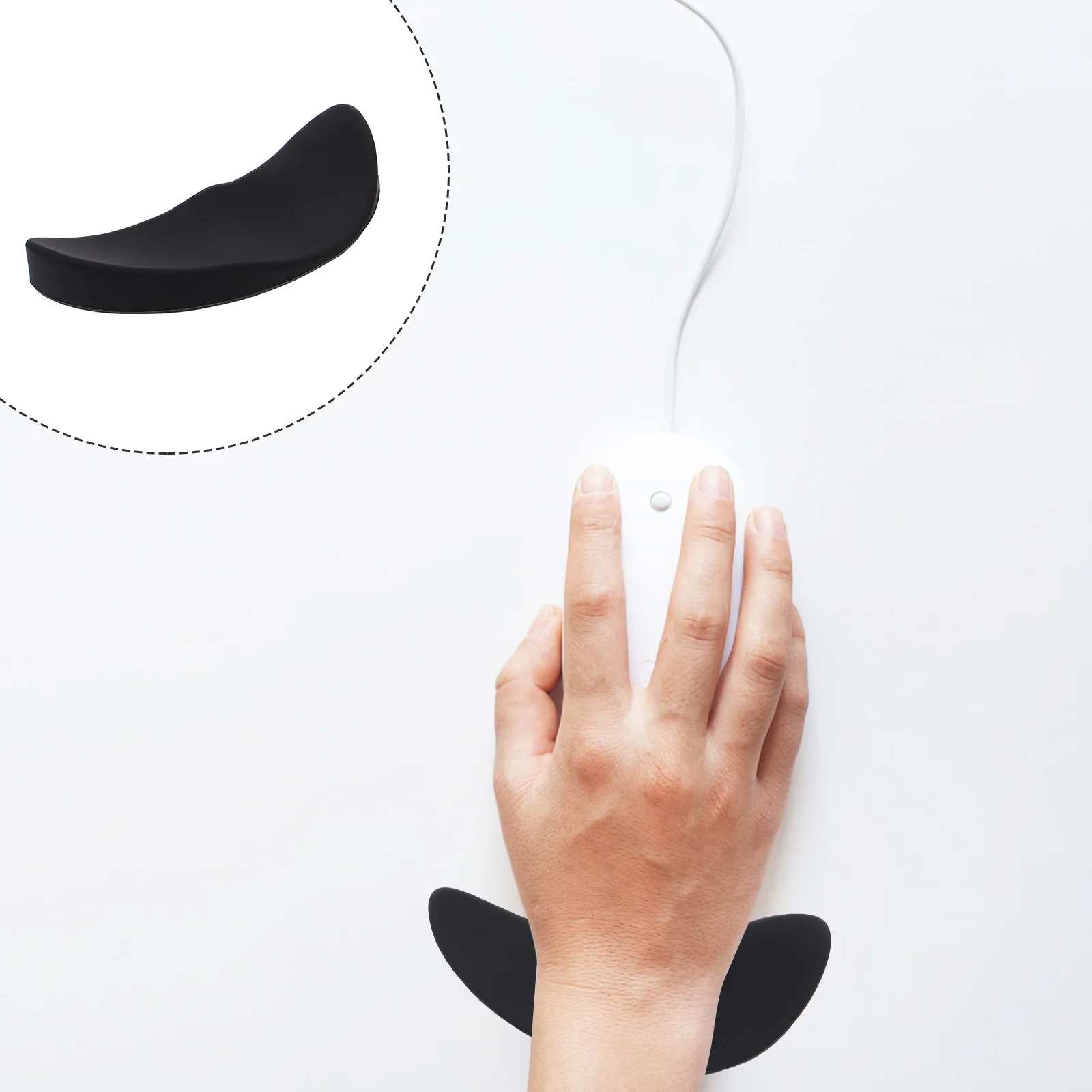 

Mouse Wrist Rest Support Pad Black Anti-Skid Ergonomic Comfort Pain Relief Long Typing Work Mouse Wrist Pad Keyboard Elbow Mat