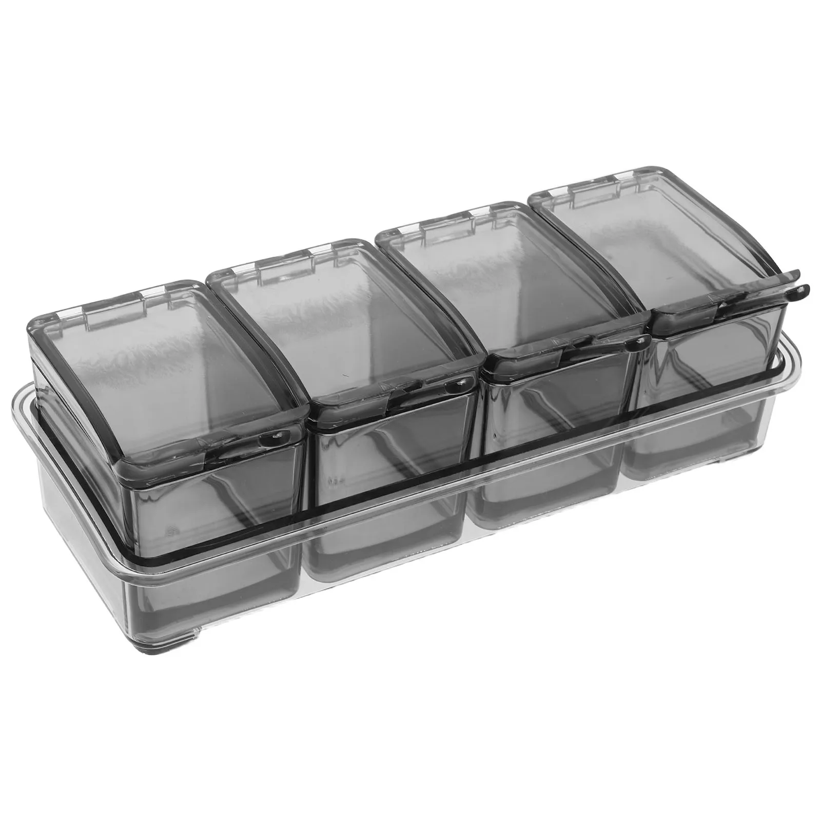 

Seasoning Box Condiment Jar Spice Container with Lids Containers Salt Pepper Jars Compartment