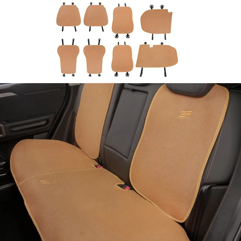 Car Ice Silk Seat Pad  Fit for JETOUR Traveler T2 2023 Modified Half-pack Linen Breathable Seat Cushion Car Interior Accessories