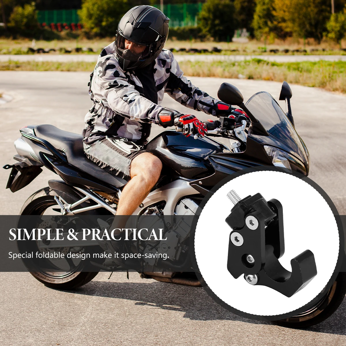 

Hook for Motorbike Aluminium Alloy Foldable Durable Smooth Surface Space-Saving Motorcycle Accessories Electrocar