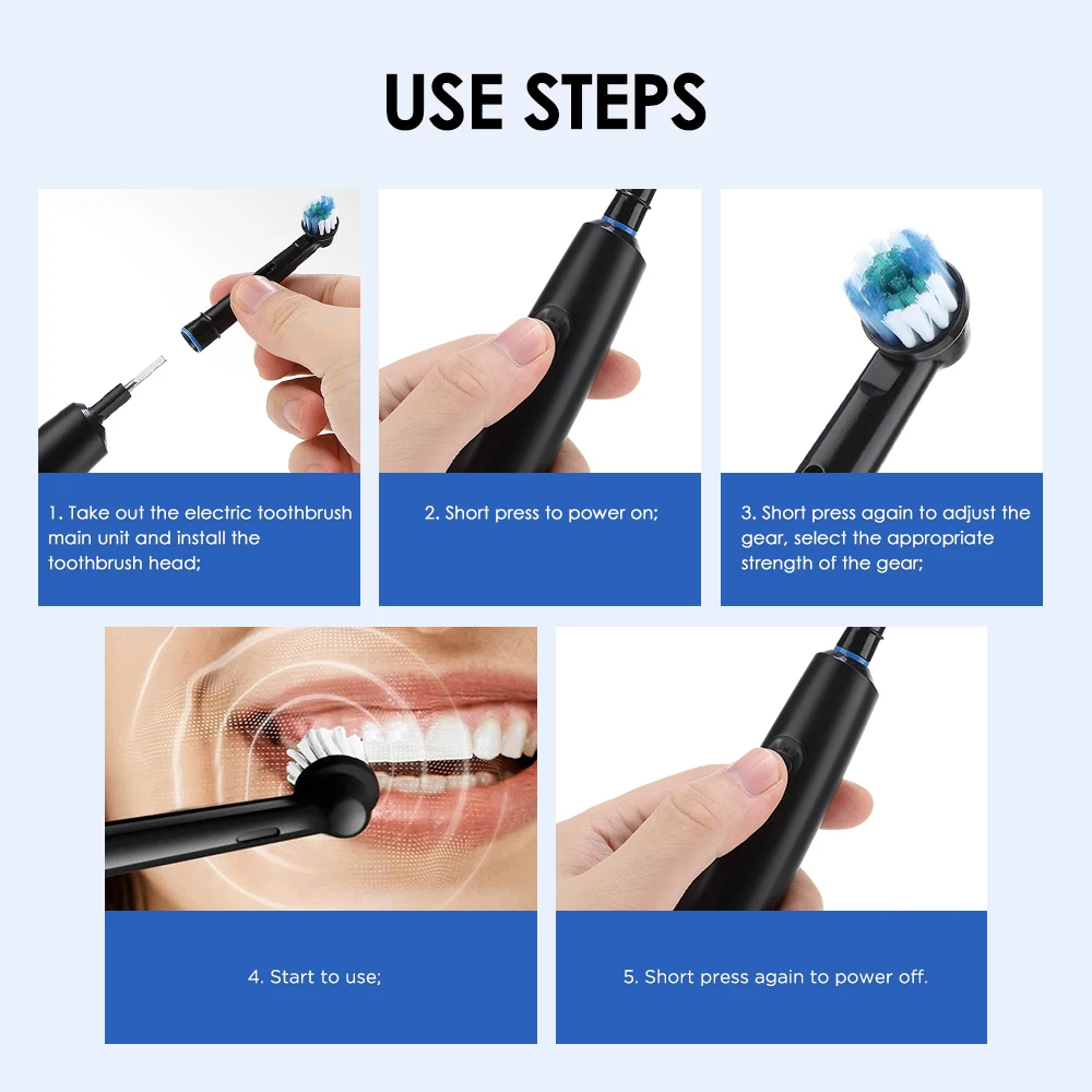Electric Toothbrush Rotary Rechargeable Electric Toothbrush for Adults Rotating Electric Toothbrushes with 8 Soft Brush Heads image 5