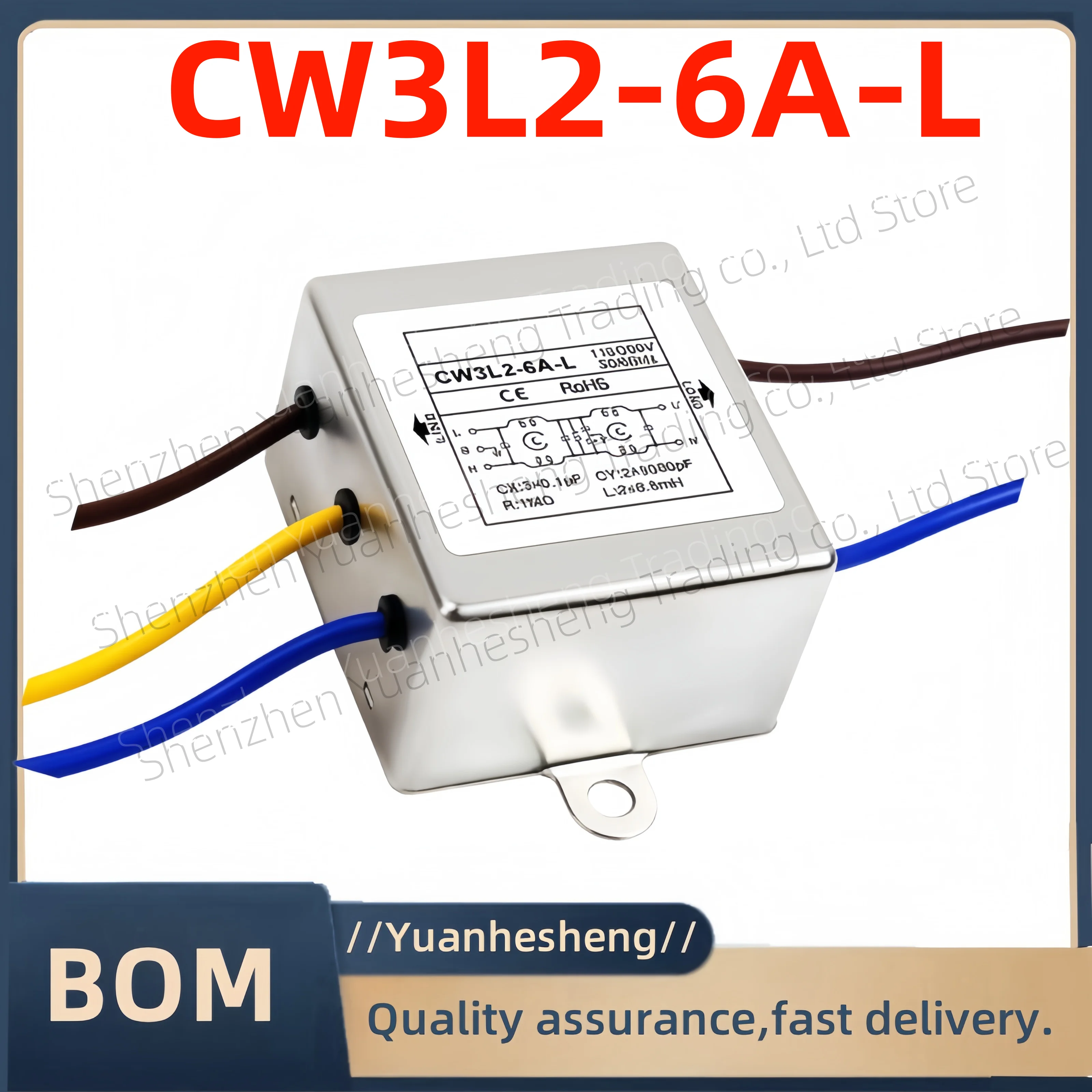 Brand new and original  CW3L2-6A-L CW3L2-10A-L CW3L2-20A-L 6A 10A 20A Lead type 220V single-phase two-stage power supply filter