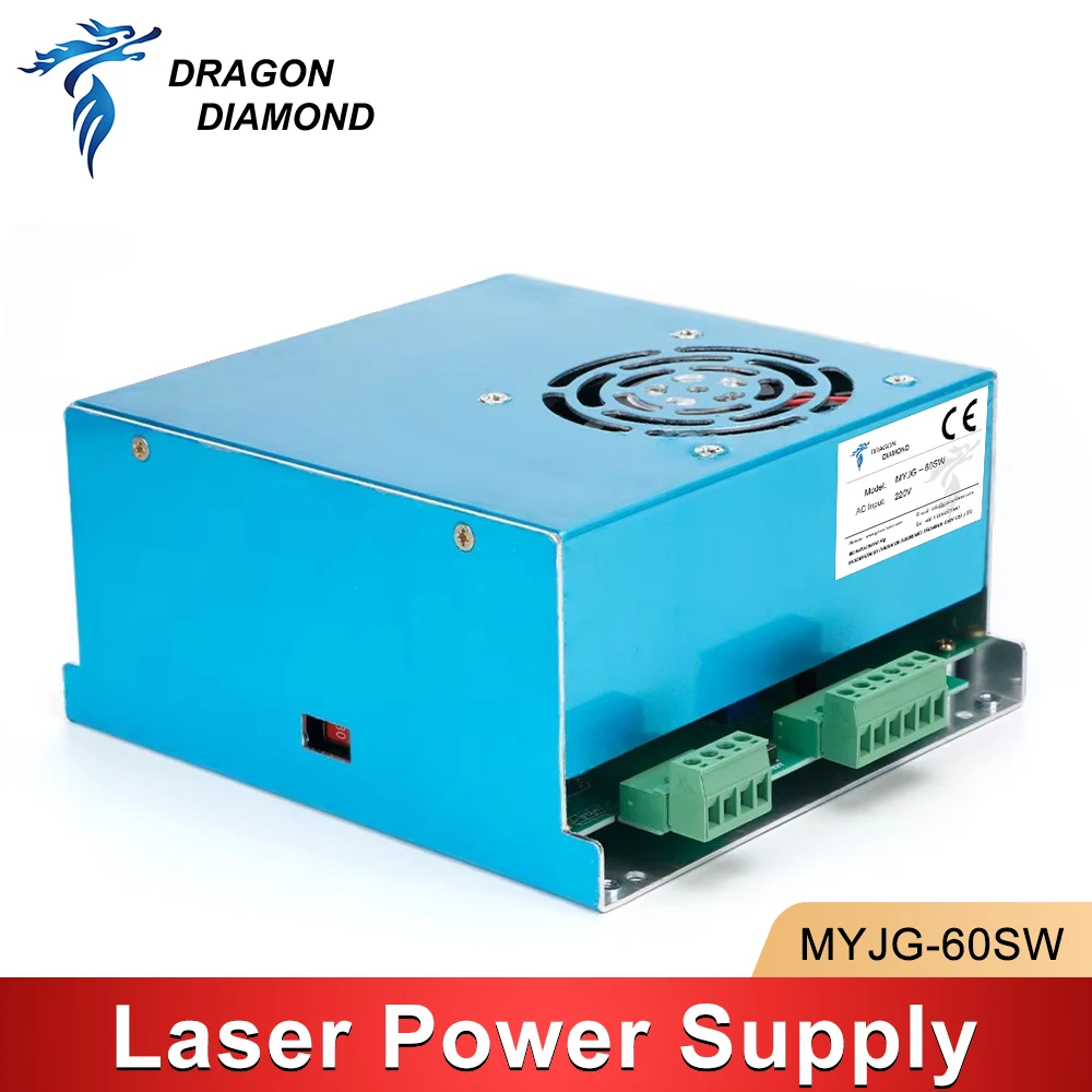 MYJG 60W Co2 Laser Power Supply 110V 220V لآلة نقش / قطع أنبوب ليزر Co2