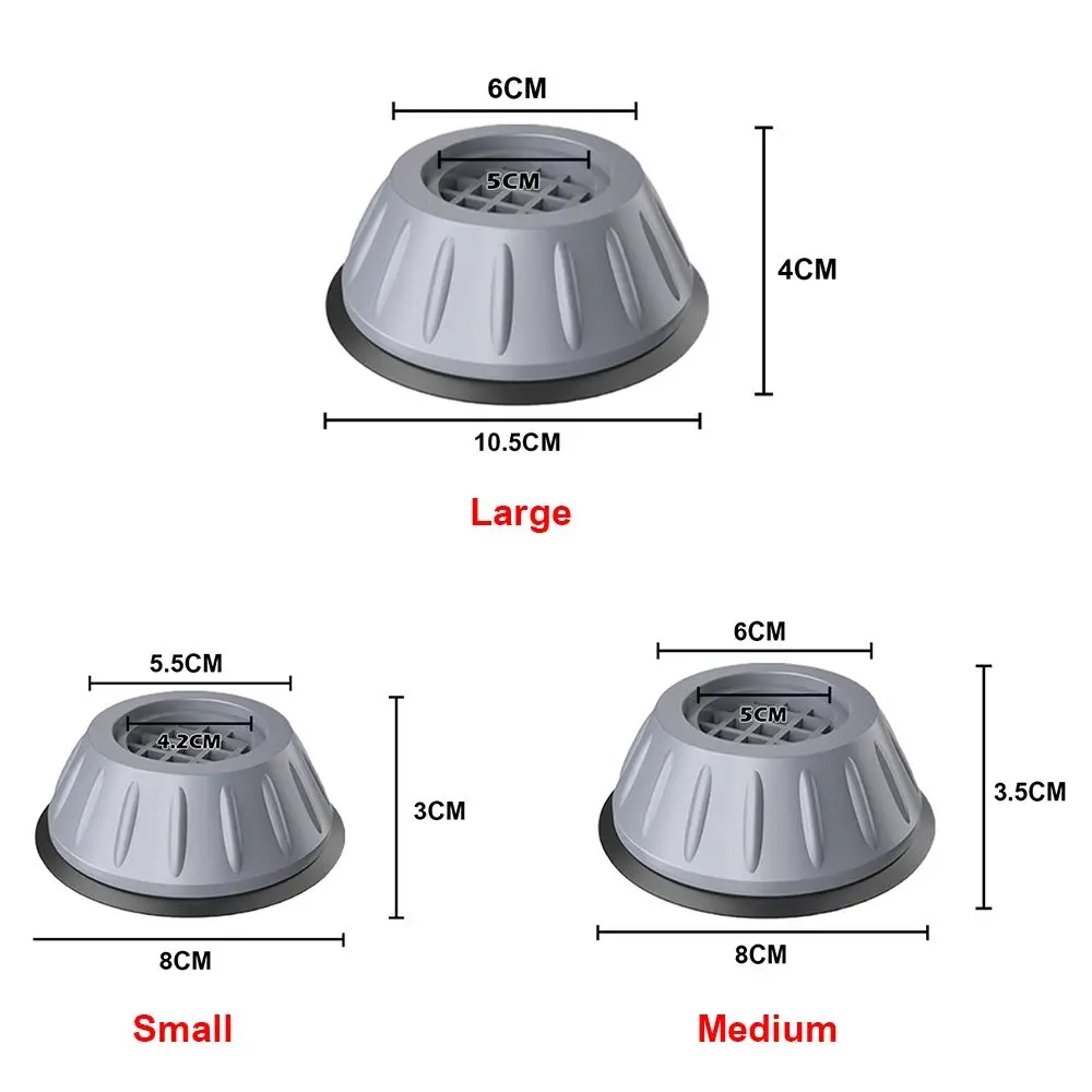 4pcs Universal Anti Vibration Anti-Skid Damper Stand Washing Machine Feet Pads Furniture Raiser Support Refrigerator Base