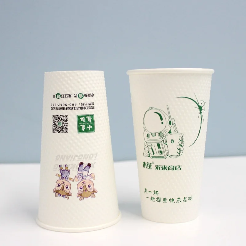 10 00piece.Custom.Paper Cup Custom Printed Disposable Recyclable Single Double Ripple Wall Coffee Paper Cups Hot Drink