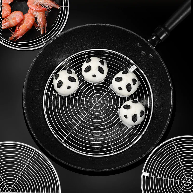 Thicken Round Stainless Steel Steaming Rack Steamer Grid for Dumplings Food Water-Insulated Shelf Kitchen Cooking Accessories