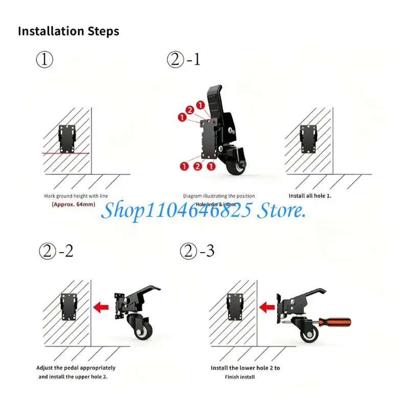 Adjustable Support Foot Roller Set of 4 for Workbench Updates