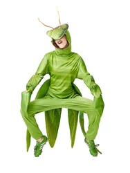 JYZCOS Mantis Cosplay Costume Insect Cockroach Suit Adult Kids Halloween Party Play Dress