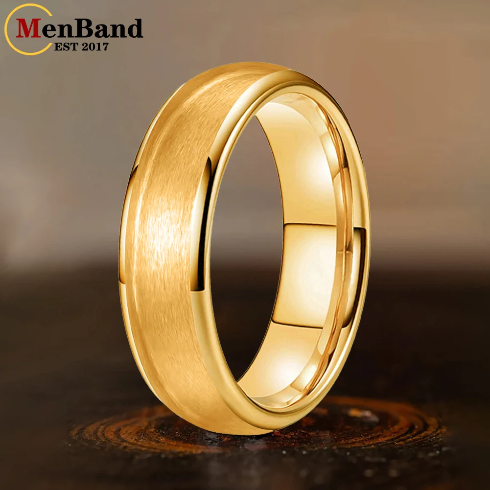 

MenBand 6mm Plating Tungsten Blank Core Ring for Customized Inlay with 4mm Groove Domed Polished Comfort Fit