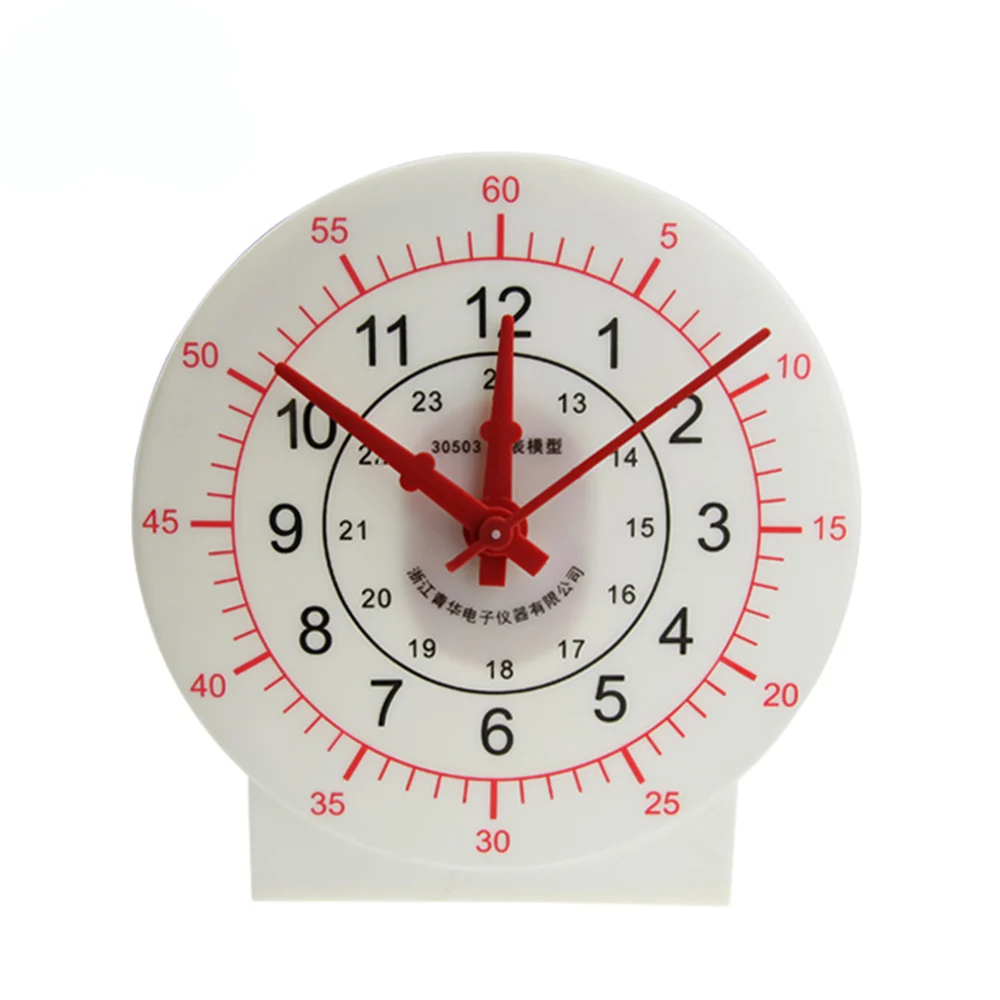 24 Hour System Plastic Clockface Models Hour Hand Minute Second Hand Three Needle Linkage Clock Surface Model Math Clock Aids