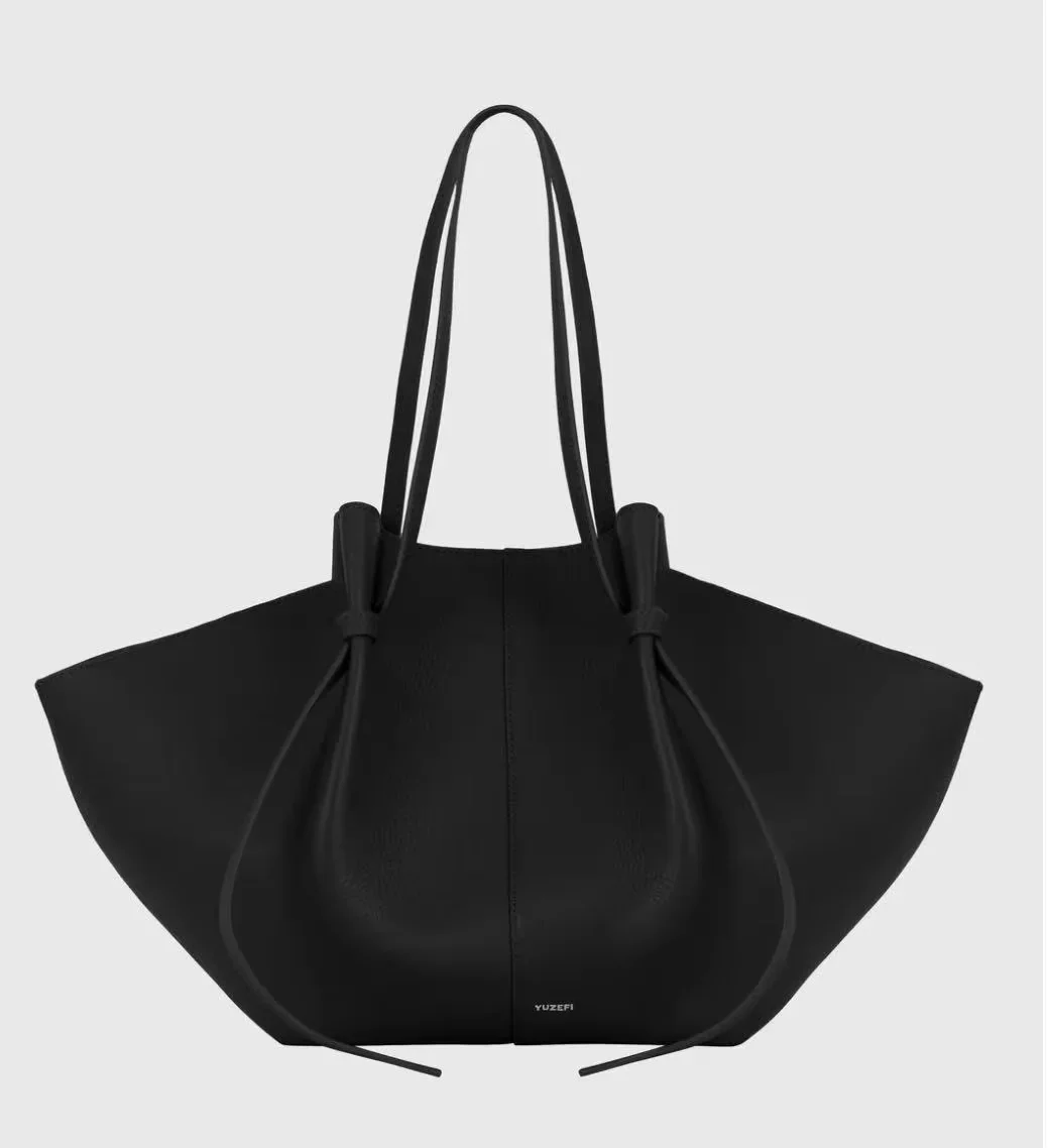 Yuzefi Women Shoulder Bag Solid Color Leather Simple Atmospheric Design Large Capacity Women Crossbody Multifunctiona Handbag image 3