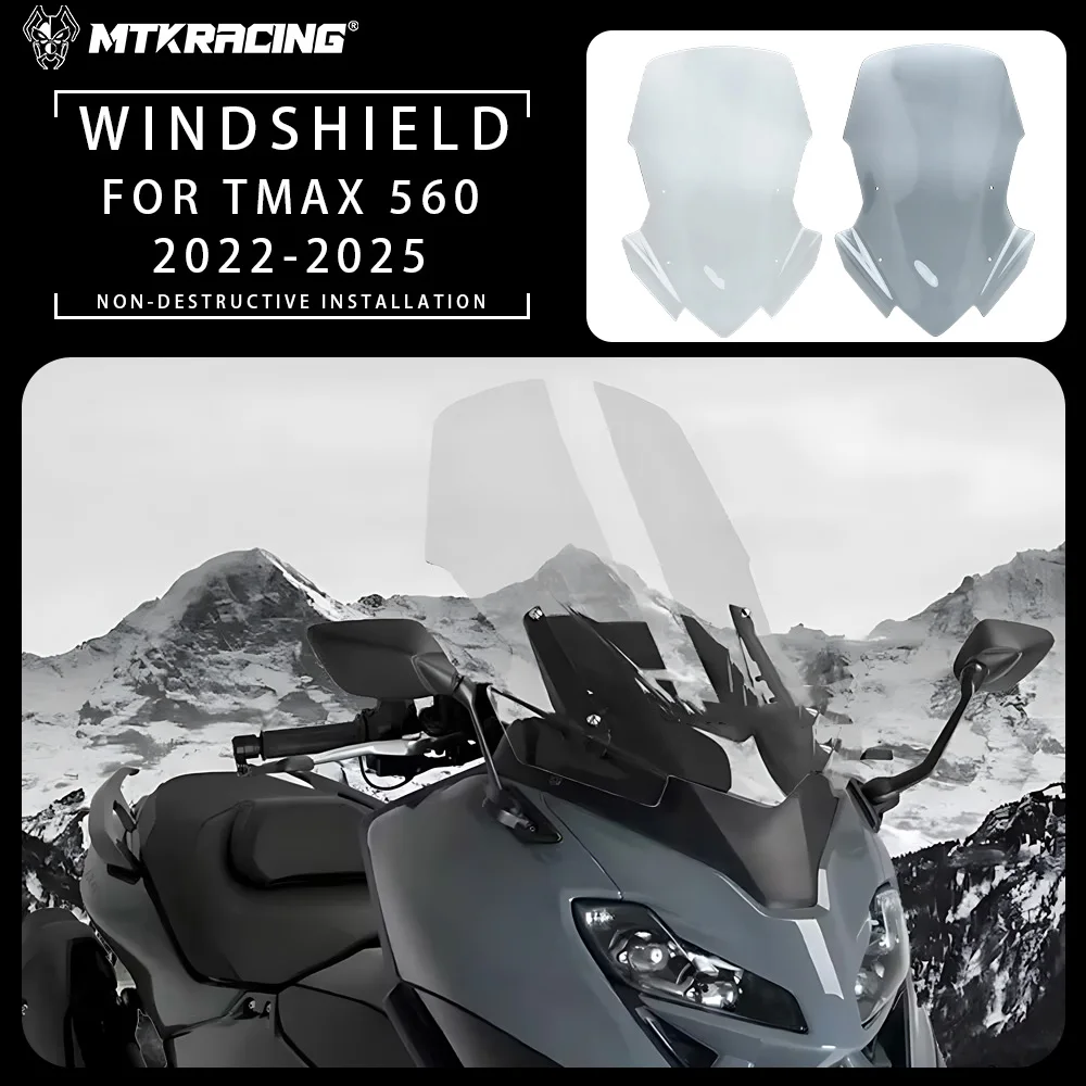 

For YAMAHA TMAX 560 2022-2025 Motorcycle Wind Screen Shield Deflector Accessories Windshield Windscreen