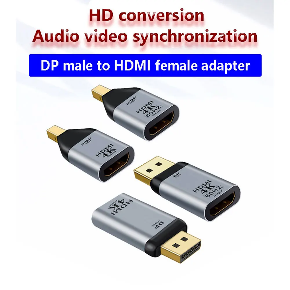 

1Pc Mini DP 1.2 to HDMI 2.0 Video Adapter 4K@60Hz DisplayPort Adapter for PC Laptop Projector Monitor