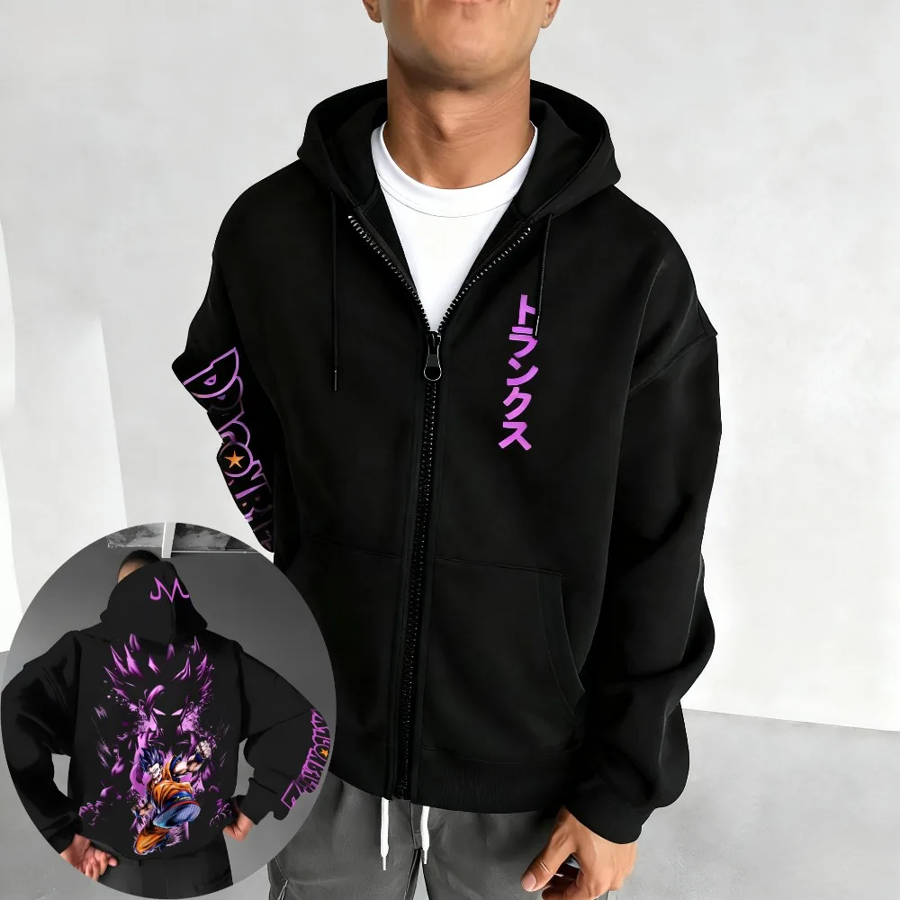 Dragon Ball-abrigo con cremallera para hombre, suéter con capucha, chaqueta de manga larga, Son Gohan, Anime japonés, Top de moda de nicho para primavera y otoño