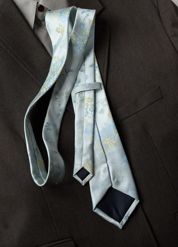 8cm Neue Blumenkrawatte für Herren Vintage Luxus-Krawatte mit Bambus- & Blumenmuster für Anzug und Hemd – Detail 13
