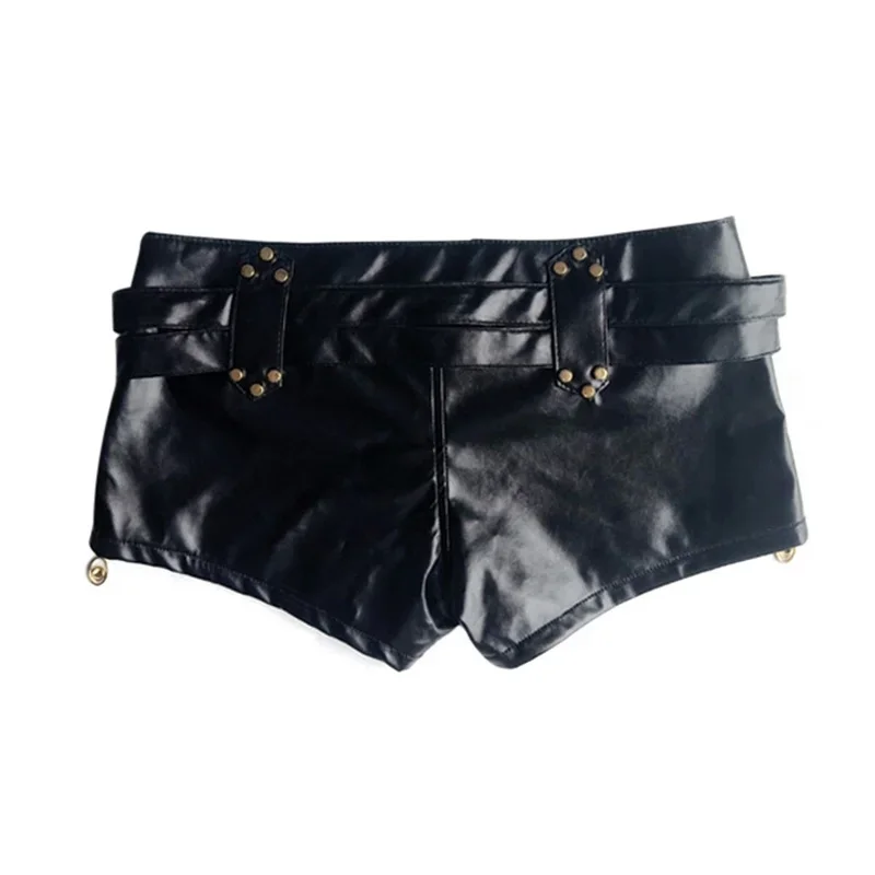 Frauen sexy Seite Reiß verschluss Spleißen ultra kurze Shorts niedrige Taille Ledergürtel Minihose weibliche schlanke Hüftlift Dreiviertel hose – Detail 6