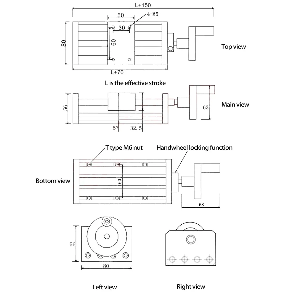 XY Axis Ball Screw guida lineare movimento Rail Slide CNC manuale albero lineare attuatore modulo corsa da tavolo strumento per incisione da viaggio