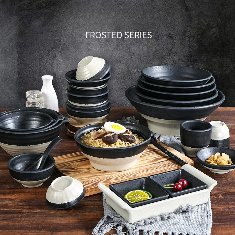 Melamine Retro Restaurant Plastic Noodle Imitation Porcelain Rice Ramen Bowl