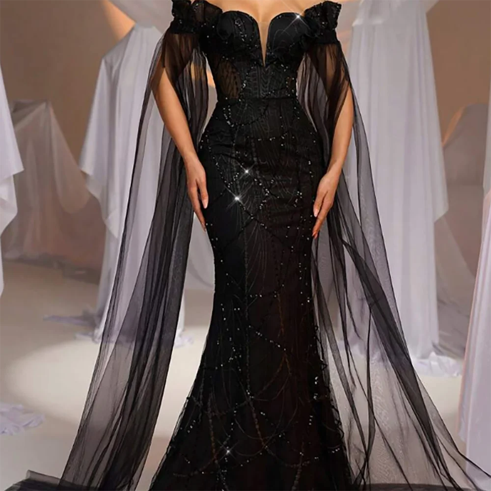 فساتين سهرة رسمية أنيقة بدون أكتاف مطرزة بحورية البحر فساتين حفلات أعياد الميلاد حسب الطلب