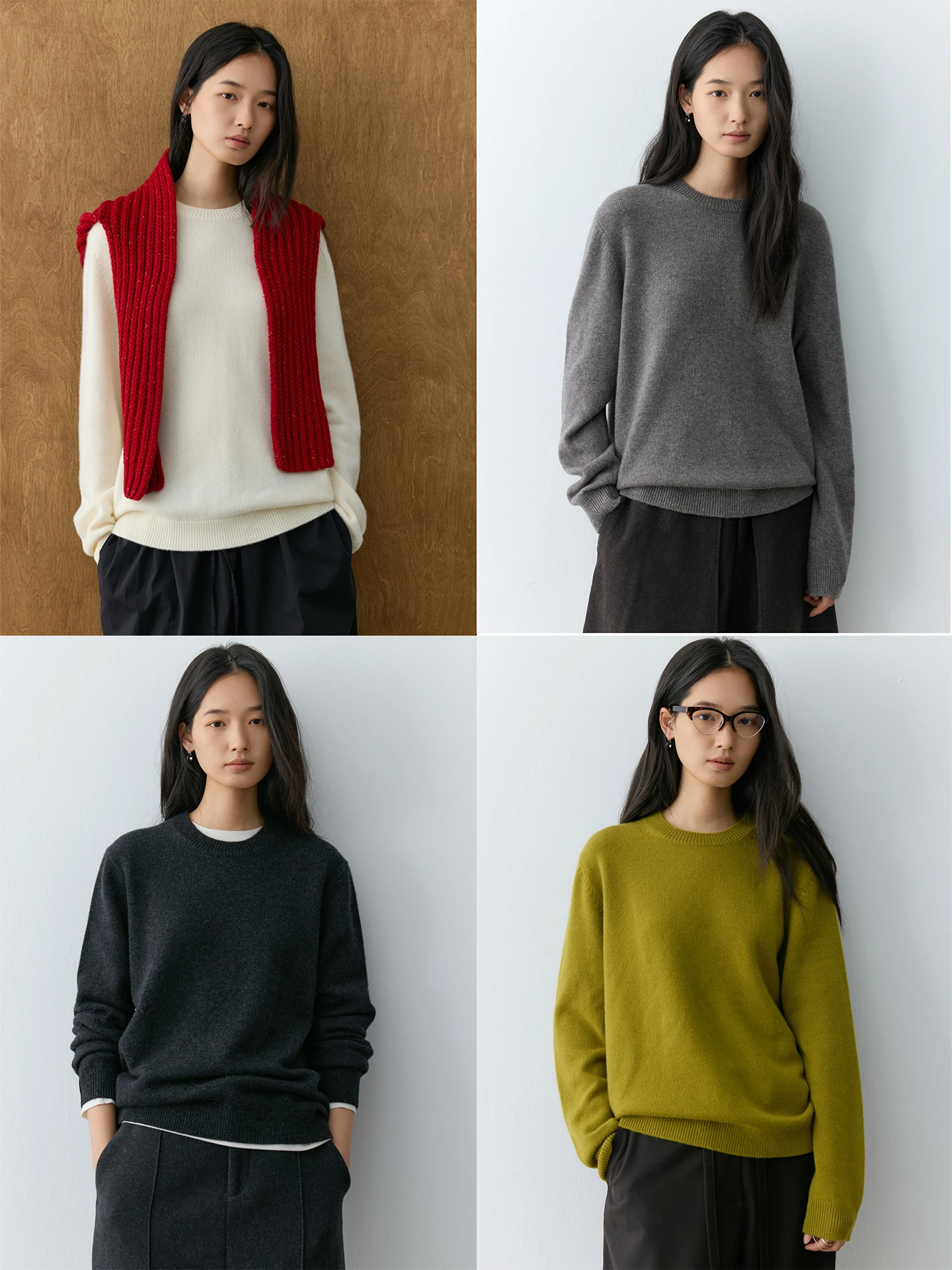 

Вязаный свитер Zhihua Pure Camere с круглым вырезом, свободного кроя, женский, повседневный, комфортный, с длинными рукавами, теплый, для ежедневной носки