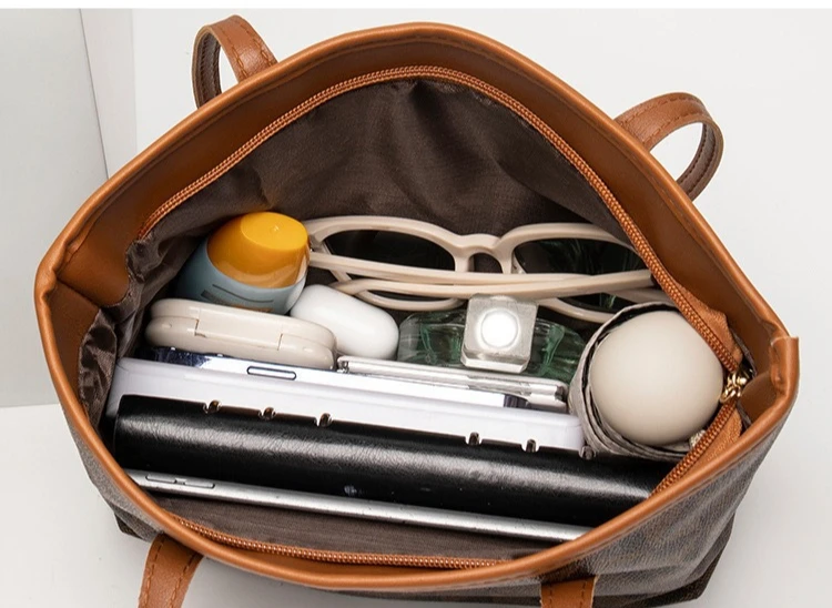 Große Kapazität Schultertasche Damen PU-Leder Handtasche für Pendeln und Freizeitnutzung Vielseitige Tragetasche – Detail 6