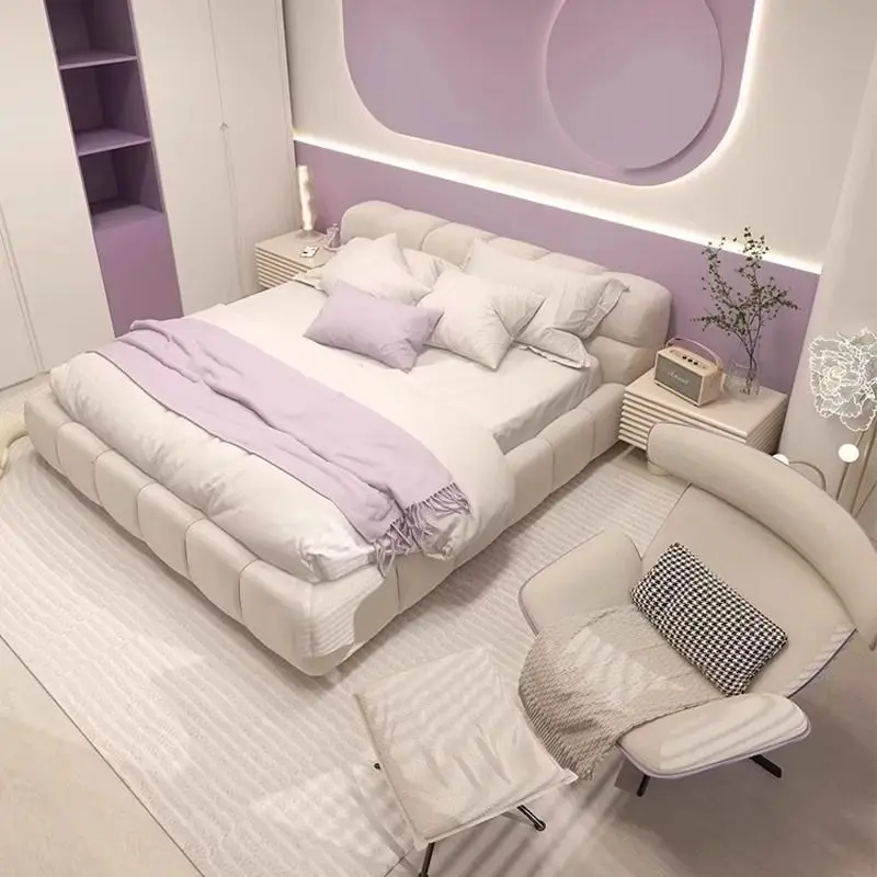 

Queen Size Nordic Beds Cabinets Aesthetic Princess Storage Beds French Double Bedroom Camas Matrimoniales Home Furniture