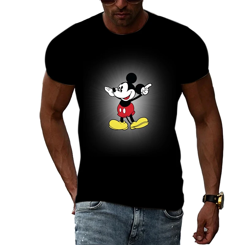 

Men's 3D Printed T-shirt O Neck Breathable Short Sleeve Newest Summer 2024 Disney Minnie Mouse T Shirt Oversized Male T Shirt