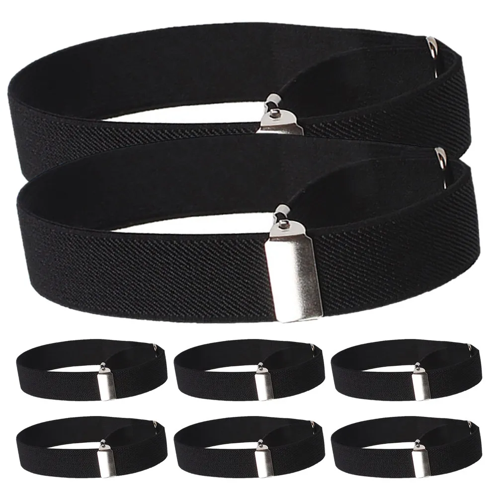 

4Pairs Elastic Sleeve Garters Adjustable Unisex Arm Bands Shirt Sleeve Holders Non Slip Shirt Garter Black Comfortable Stretch