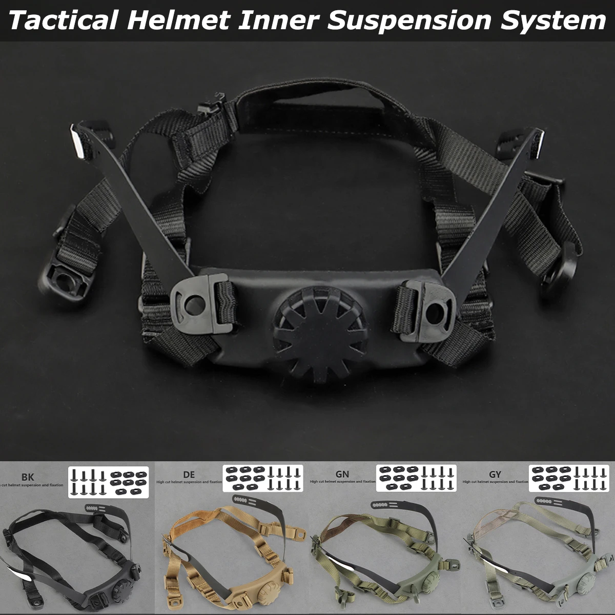 

Tactical Helmet Inner Suspension System Portable Helmet Hunting Helmets Adjustable Head Lock Strap Accessories