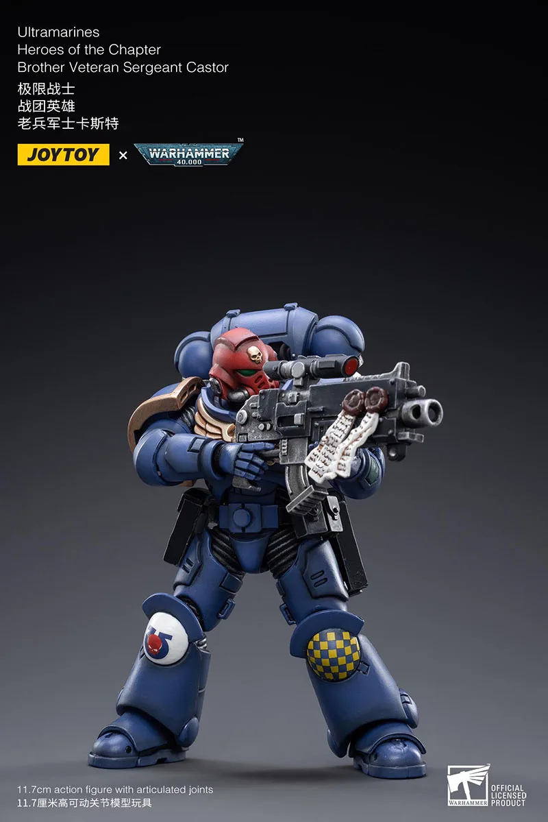JOYTOY Warhammer 40K 1/18 Ultramarines Heroes of the Chapter Actionfigur Primaris Ancient Posca Lieutenant Erastus Sergeant