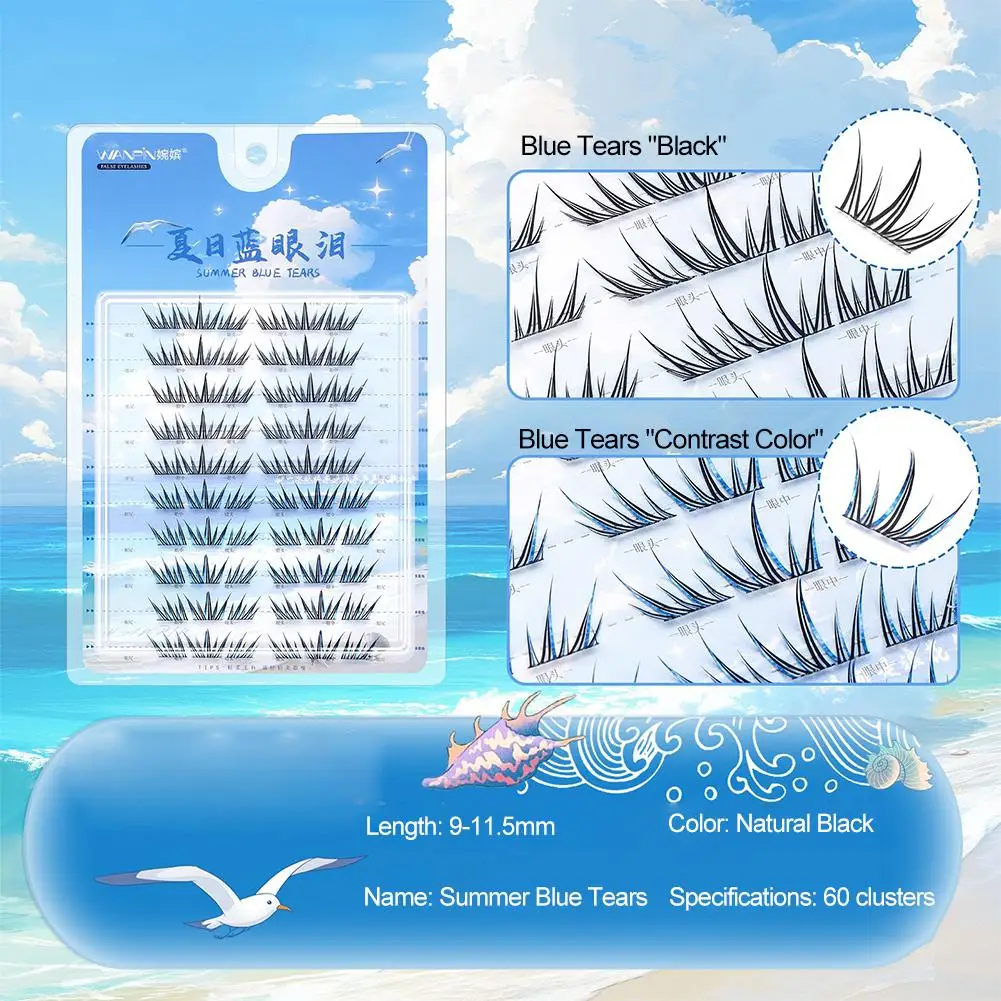 

Voluminous Glue-free False Eyelashes 5D Fluffy Thick Easy Segmented Lash Apply Curling Eyelashes Extension Natural False To U1L9