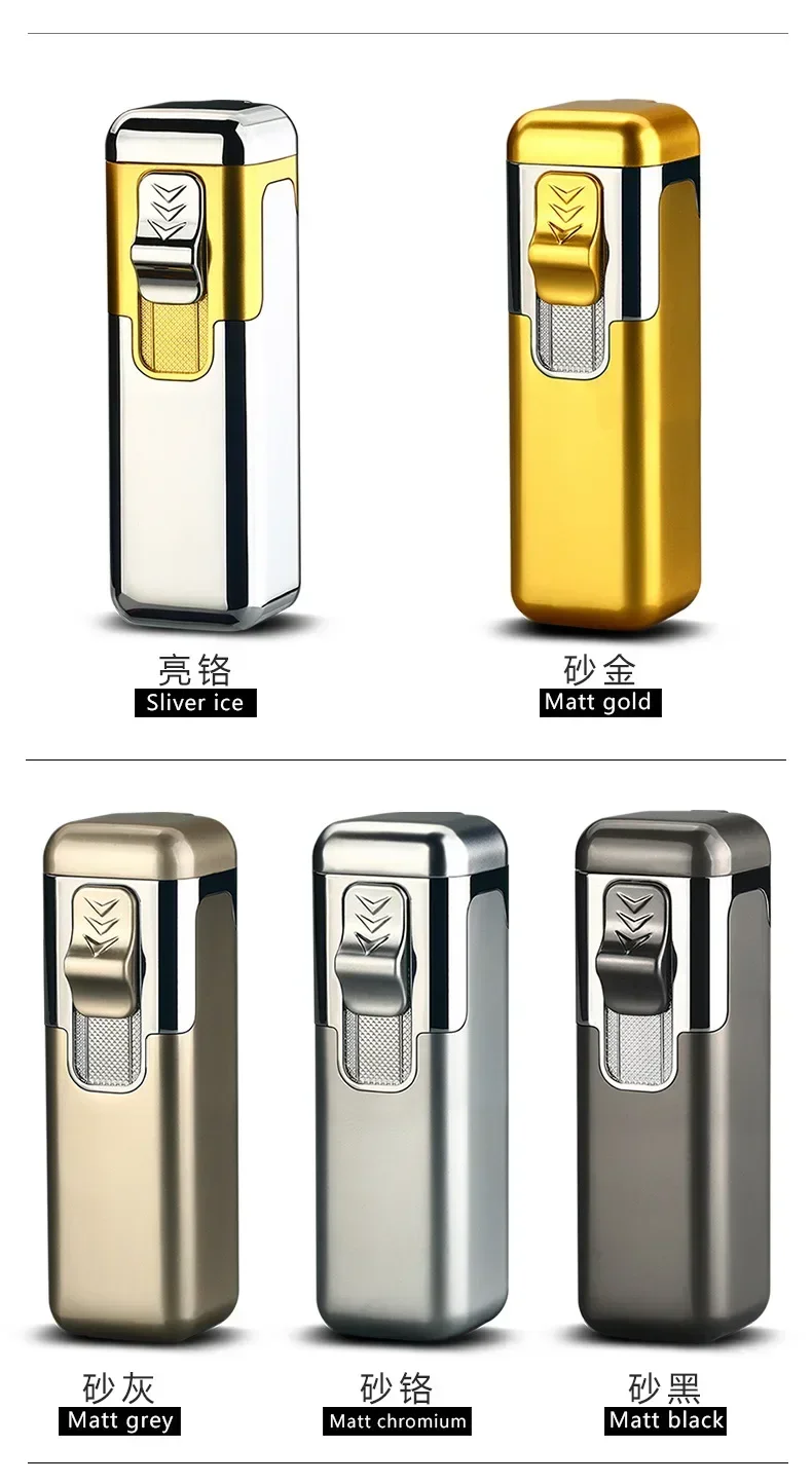 2025 Butane Gas Turbine 4 Torch Blue Flame High Pressure Jet Direct Circulation Cigar Lighter Men's Gift
