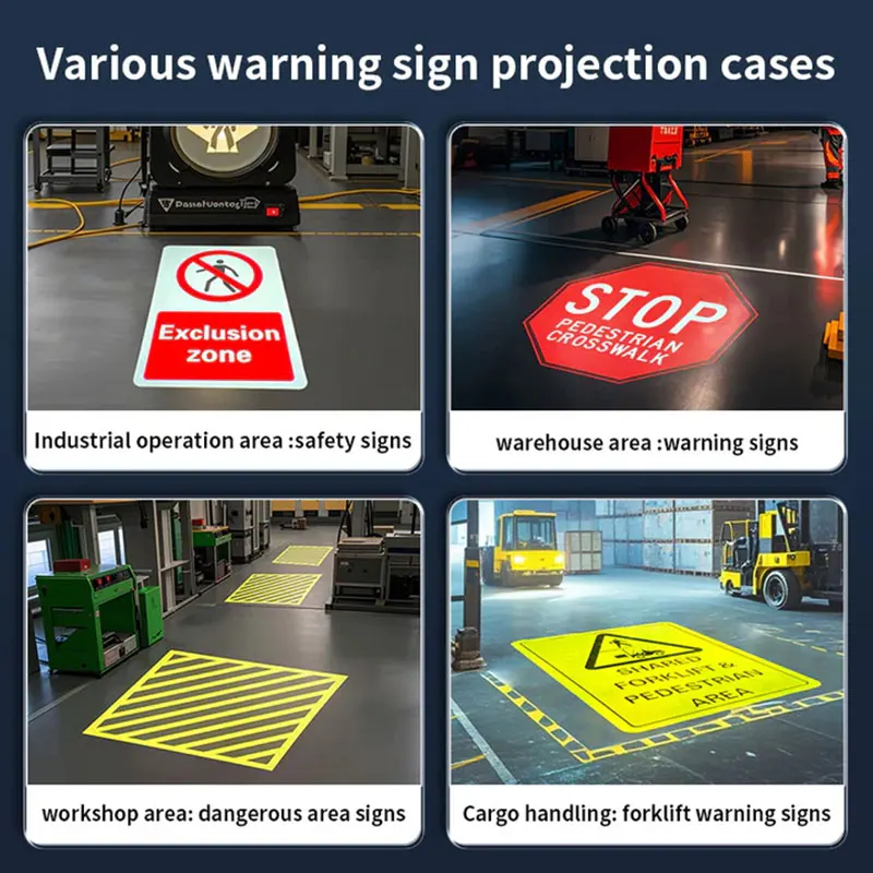 Noparde Customized LED Stop Sign Gobo Projector IP65 80W-300W Safety Sign Projector for Construction Site Warehouse Parking Lot