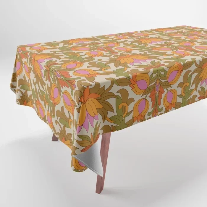 Beautiful Minimalist Abstract Flower Petal Garden Pattern Tablecloth Home Decoration Rectangular Party