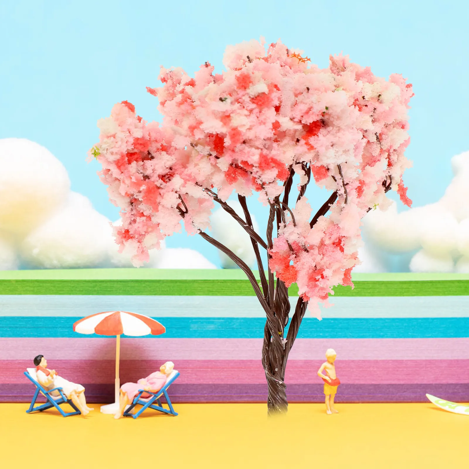 

10Pcs Artificial Tree Set Miniature Tree Decor Green Scenery Landscape Model for DIY Diorama Railroad Scene Building Accessory