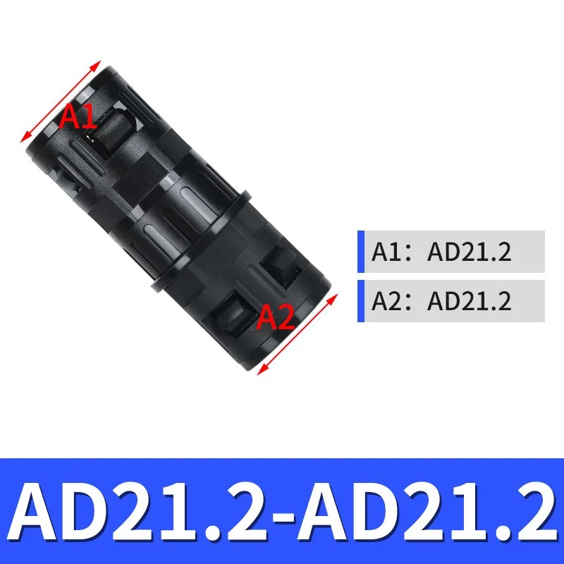 10 Stuks Gegolfde Pijpconnector PA66 Nylon Rechtstreekse Butt Joint Tweeweg Waterdichte Gelijke Diameter Vaste Kop Plug-in