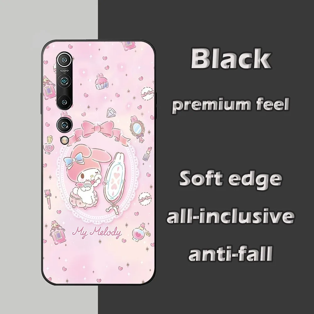 S-Sario M-my Melody Phone Case For Xiaomi 11 Redmi Note 11 5G 8T 9A 9 10T Note8Pro Note9 12SUltra Black Case