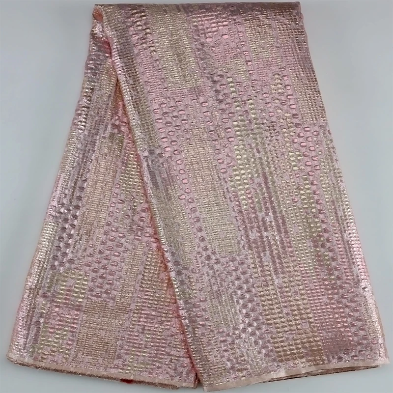 Vendita calda broccato Jacquard Tulle pizzo tessuto di pizzo francese tessuto di pizzo a rete nigeriano africano di alta qualità per abito da festa