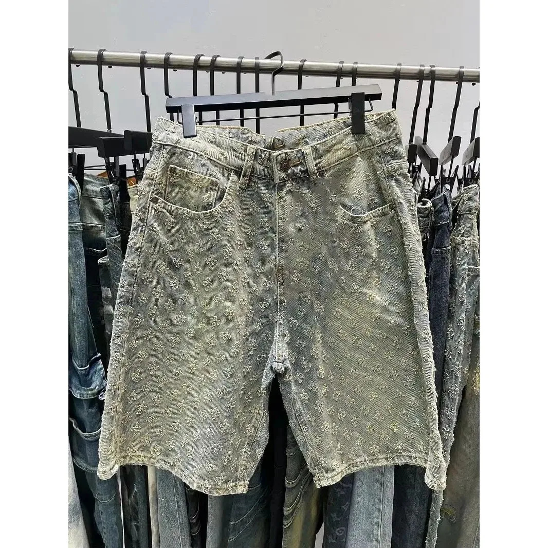 

Fashion Casual Summer Light Blue Men's Distressed Denim Shorts Distinctive Style Not Available in Stores Material Composition