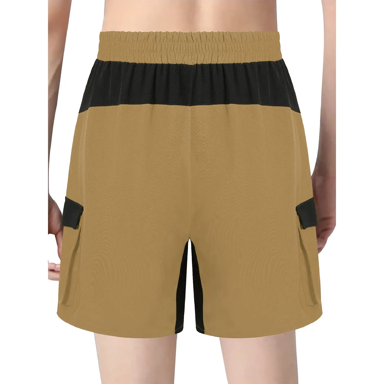 شورت رياضي أنيق للأطفال الأولاد بألوان متعددة، شورت بحزام خصر مطاطي مع جيوب بسحاب للتمرين والجري وركوب الدراجات #4