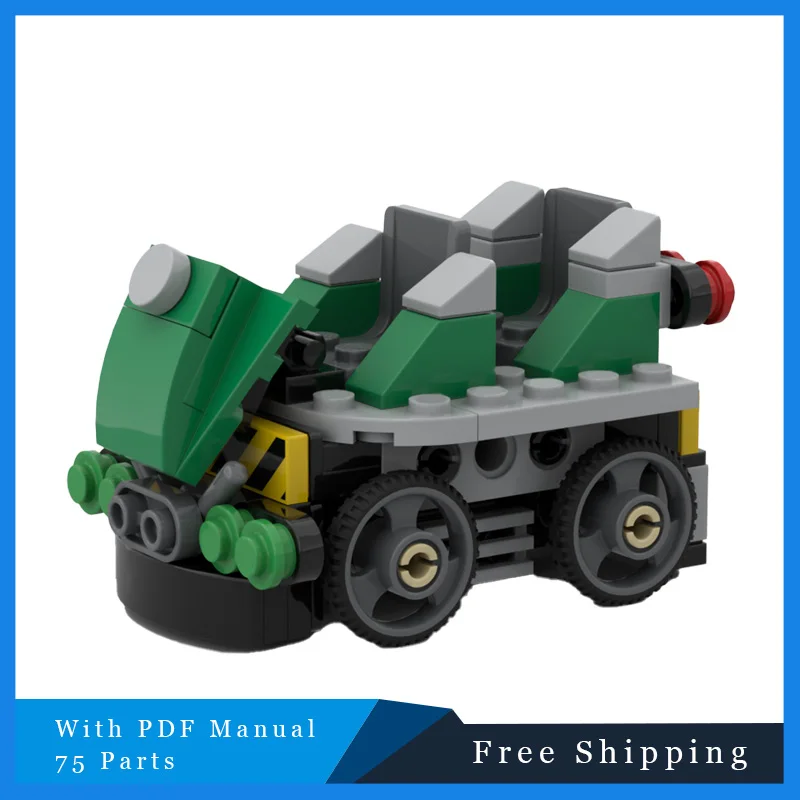 75 pçs criativo velocidade verde automotivo modular moc blocos de construção modelo crianças diy montagem brinquedos educativos presente aniversário